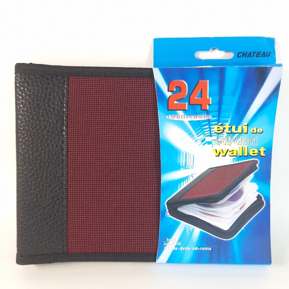 Chateau 24 Capacity CD/DVD Wallet Protect Organize Burgundy - Picture 5 of 6
